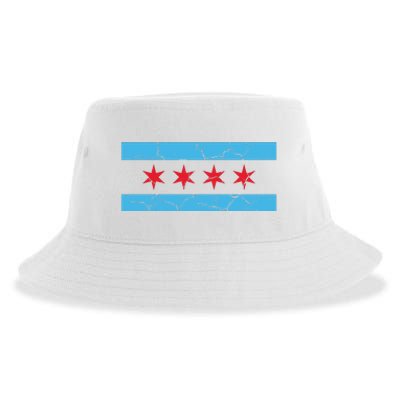 Chicago Flag Vintage Sustainable Bucket Hat