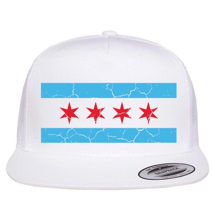 Chicago Flag Vintage Flat Bill Trucker Hat