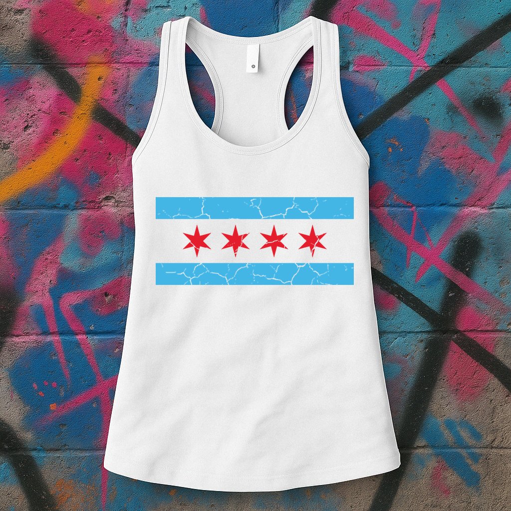 Chicago Flag Vintage Womens Tank Top