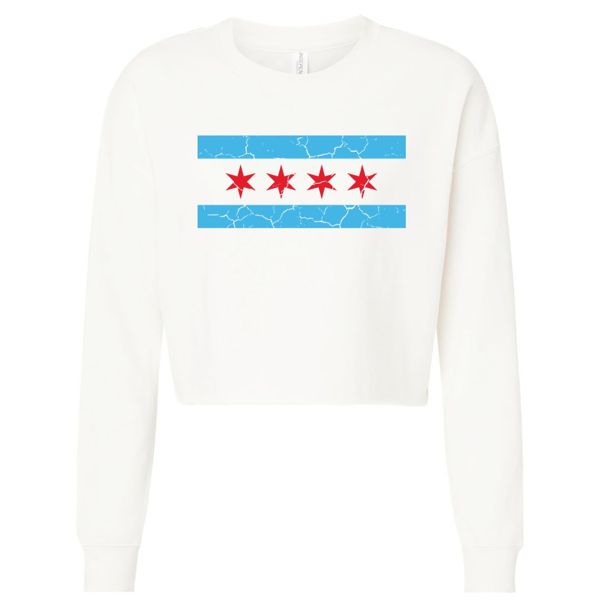 Chicago Flag Vintage Cropped Pullover Crew