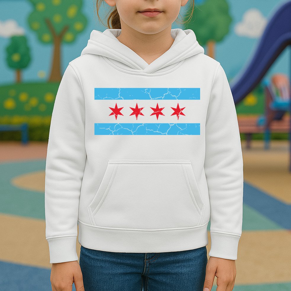 Chicago Flag Vintage Kids Hoodie