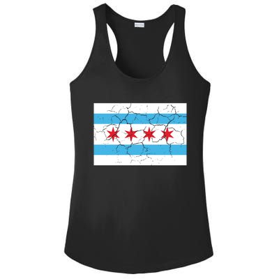 Chicago Flag Vintage Ladies PosiCharge Competitor Racerback Tank