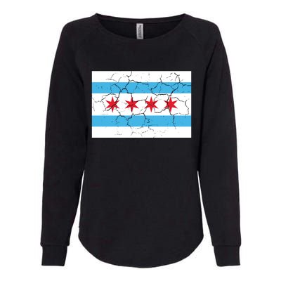 Chicago Flag Vintage Womens California Wash Sweatshirt