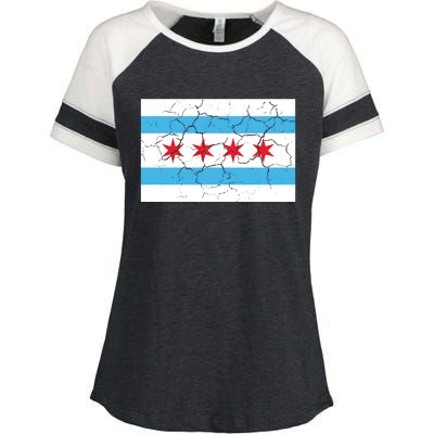 Chicago Flag Vintage Enza Ladies Jersey Colorblock Tee