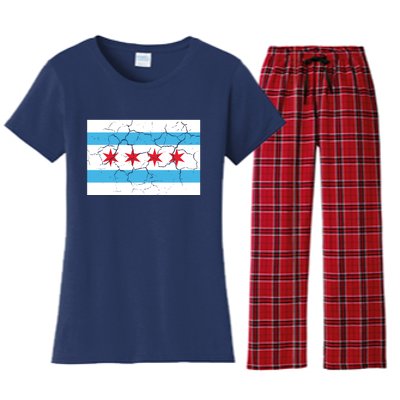 Chicago Flag Vintage Women's Flannel Pajama Set