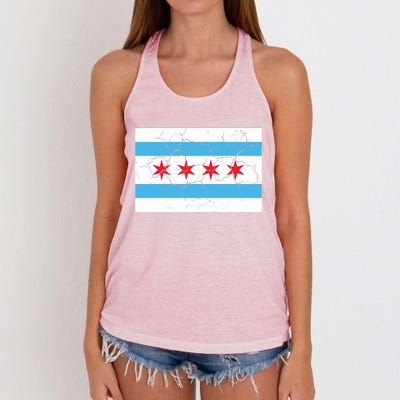 Chicago Flag Vintage Women's Knotted Racerback Tank