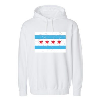 Chicago Flag Vintage Garment-Dyed Fleece Hoodie