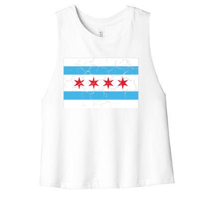 Chicago Flag Vintage Women's Racerback Cropped Tank