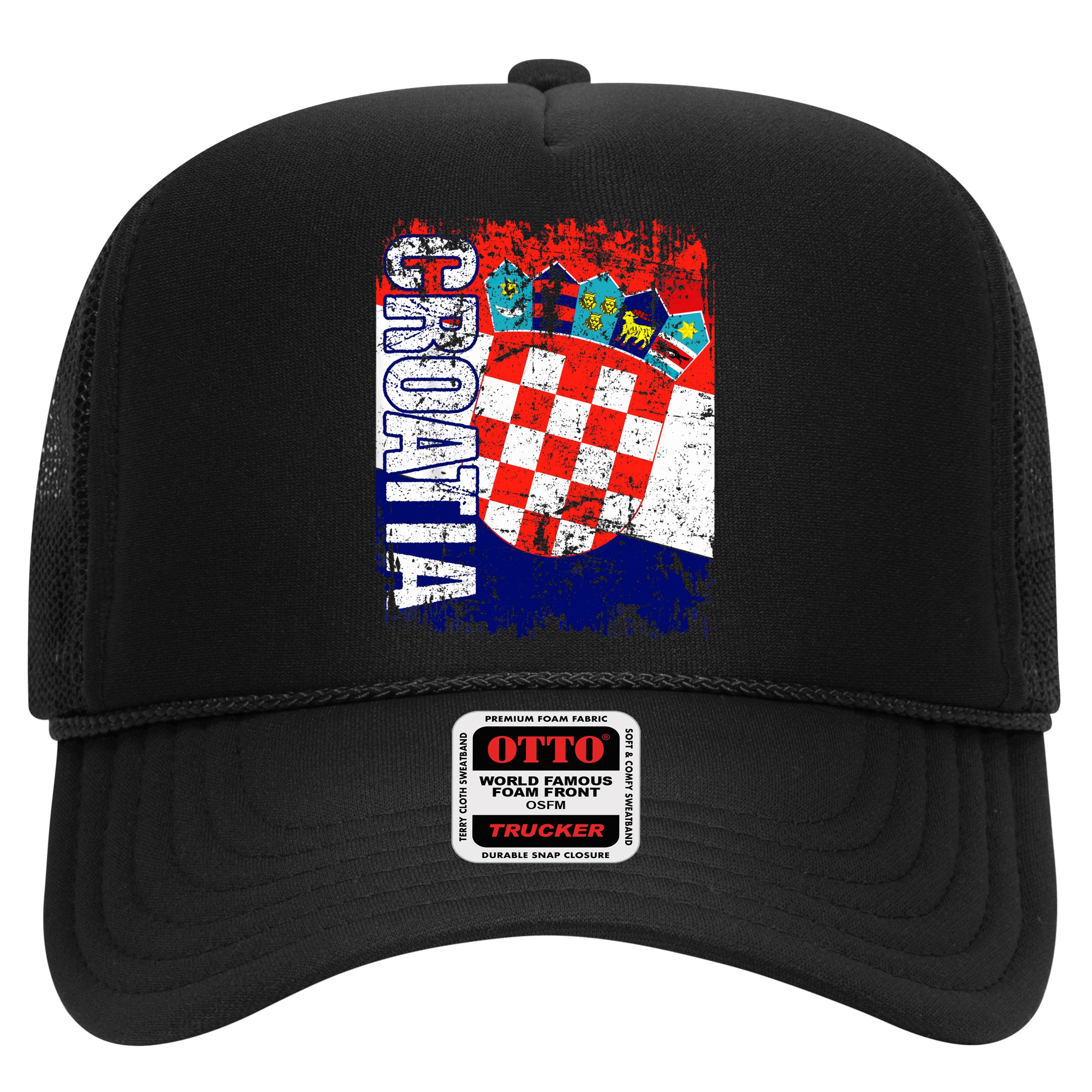 CROATIA Flag Vintage Distressed CROATIA Hat