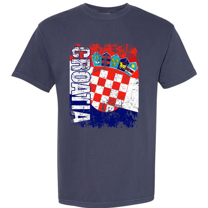 CROATIA Flag Vintage Distressed CROATIA Garment-Dyed Heavyweight T-Shirt