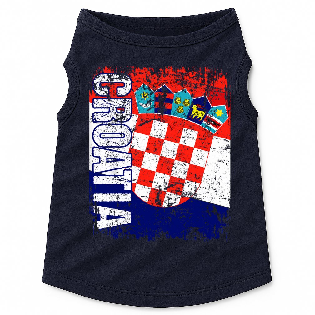 CROATIA Flag Vintage Distressed CROATIA Doggie Tank