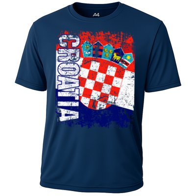 CROATIA Flag Vintage Distressed CROATIA Performance Shirt