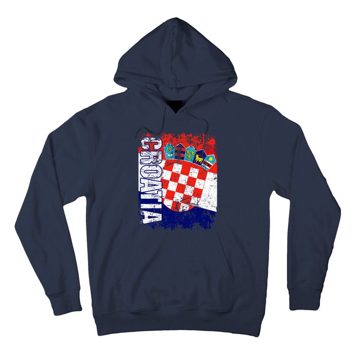 CROATIA Flag Vintage Distressed CROATIA Hoodie