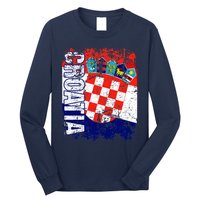 CROATIA Flag Vintage Distressed CROATIA Long Sleeve Shirt