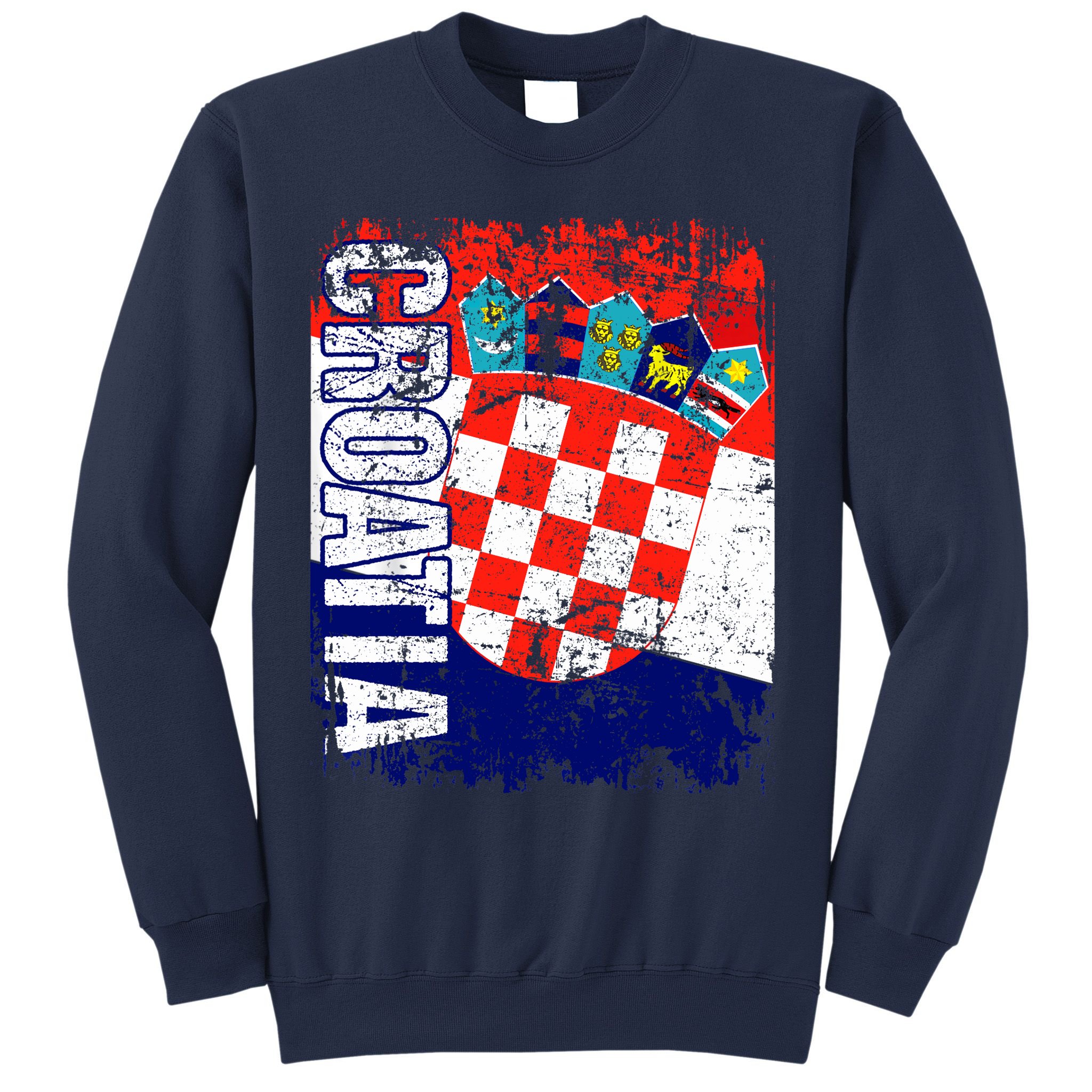 CROATIA Flag Vintage Distressed CROATIA Sweatshirt