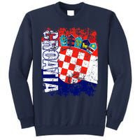 CROATIA Flag Vintage Distressed CROATIA Sweatshirt