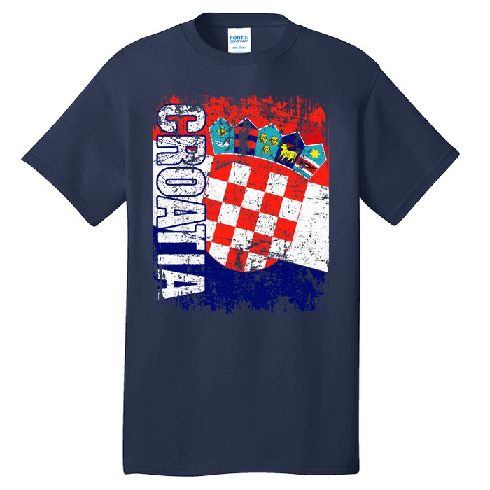 CROATIA Flag Vintage Distressed CROATIA Tall T-Shirt