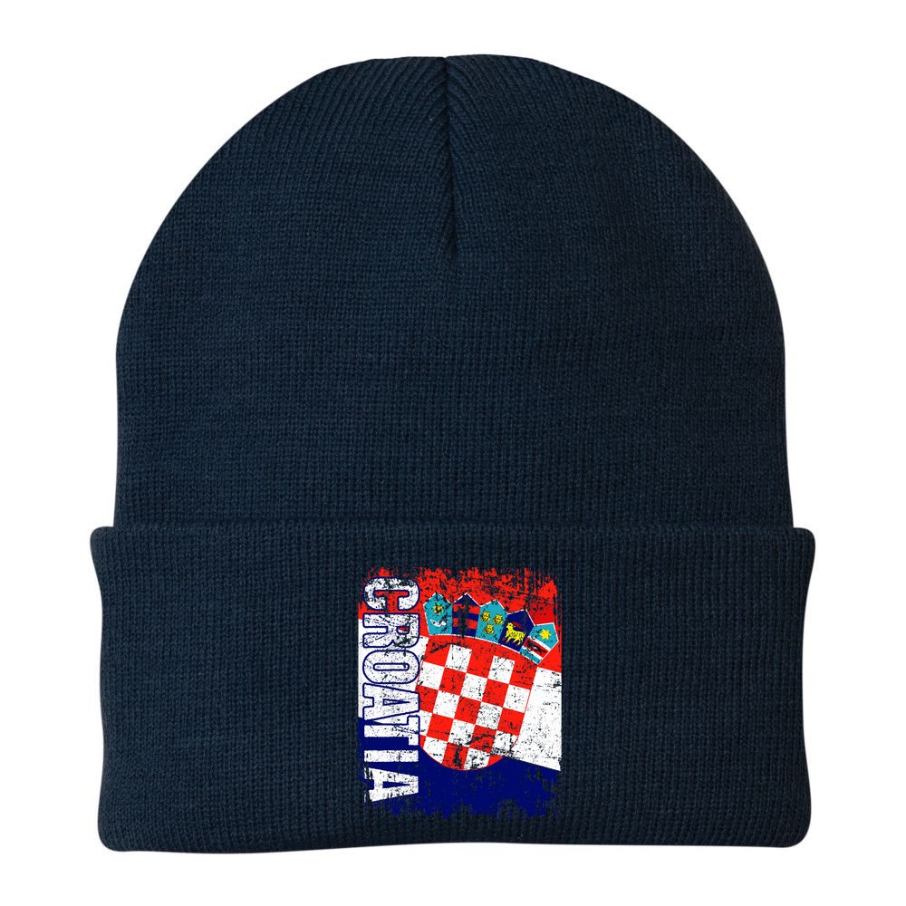 CROATIA Flag Vintage Distressed CROATIA Beanie