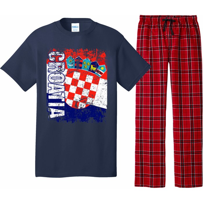 CROATIA Flag Vintage Distressed CROATIA Pajama Set