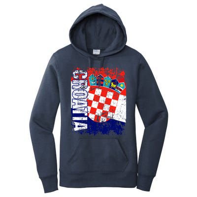 CROATIA Flag Vintage Distressed CROATIA Women's Pullover Hoodie