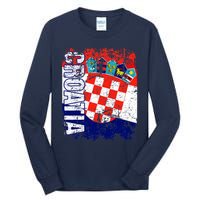 CROATIA Flag Vintage Distressed CROATIA Tall Long Sleeve T-Shirt