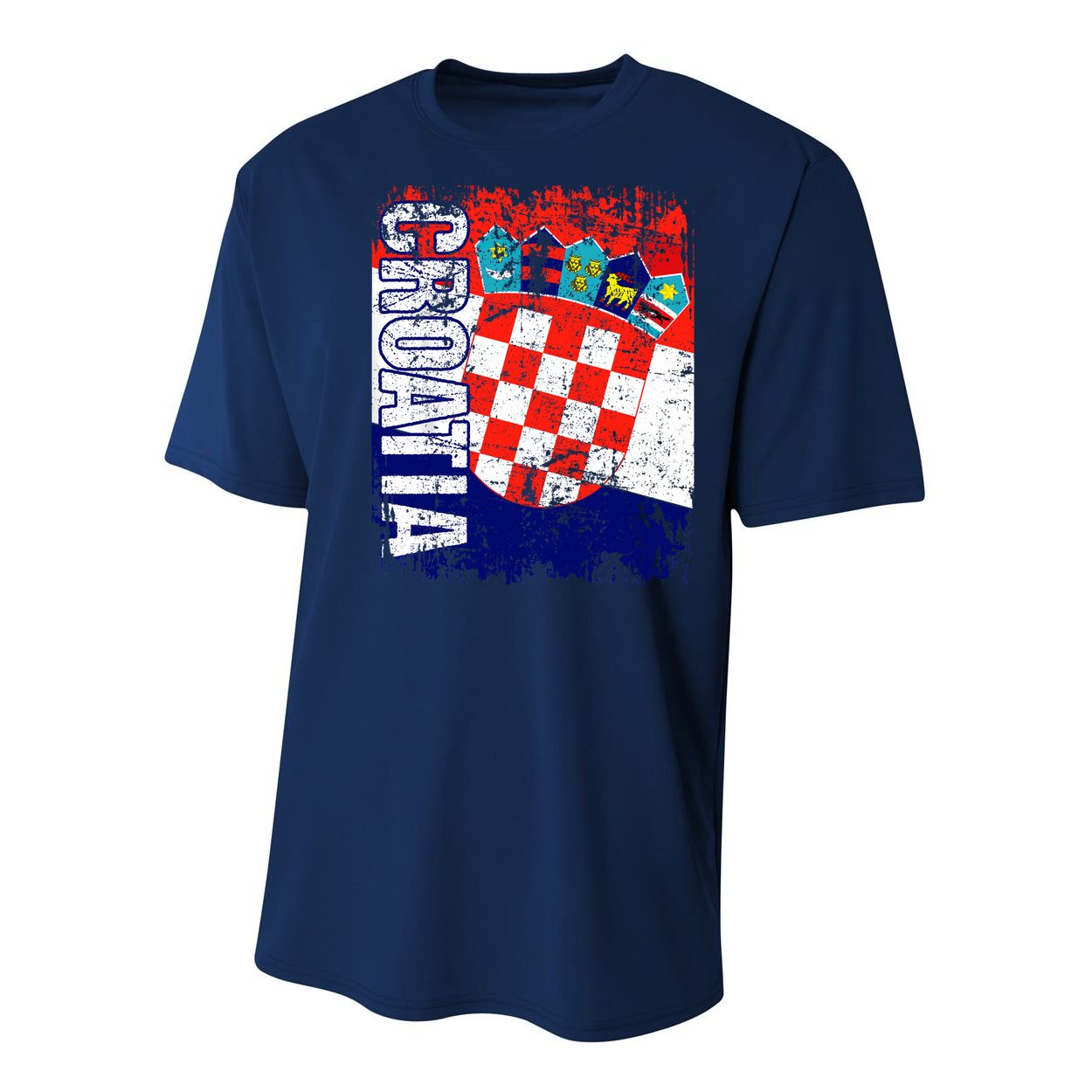 CROATIA Flag Vintage Distressed CROATIA Youth Performance Sprint T-Shirt