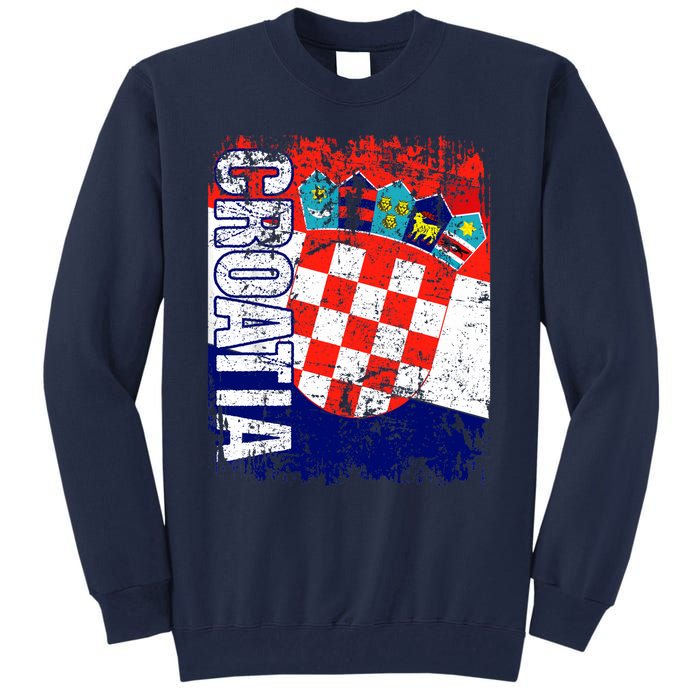 CROATIA Flag Vintage Distressed CROATIA Tall Sweatshirt