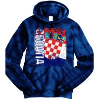 CROATIA Flag Vintage Distressed CROATIA Tie Dye Hoodie