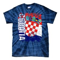 CROATIA Flag Vintage Distressed CROATIA Tie-Dye T-Shirt