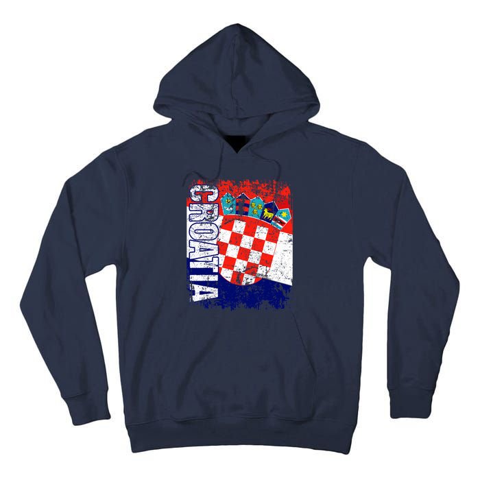 CROATIA Flag Vintage Distressed CROATIA Tall Hoodie