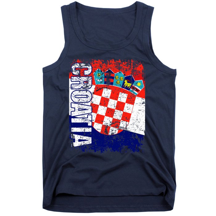 CROATIA Flag Vintage Distressed CROATIA Tank Top