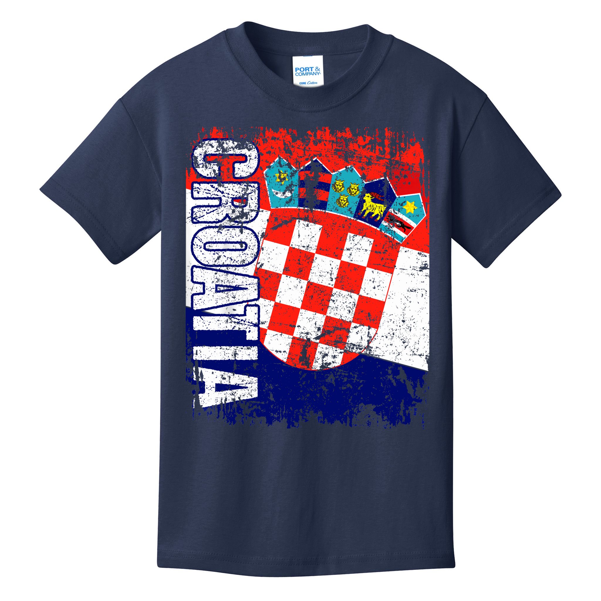 CROATIA Flag Vintage Distressed CROATIA Kids T-Shirt