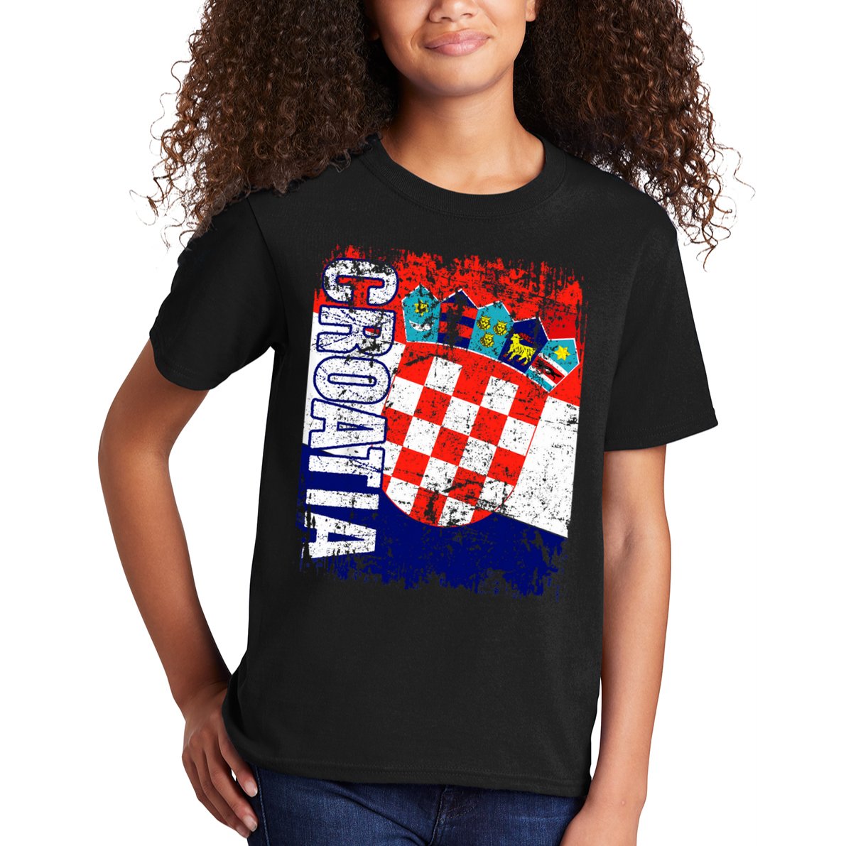 CROATIA Flag Vintage Distressed CROATIA Kids T-Shirt