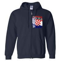 CROATIA Flag Vintage Distressed CROATIA Full Zip Hoodie