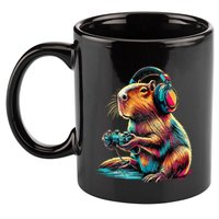 Capybara Funny Video Games Capybara 11oz C Handle Ceramic Mug