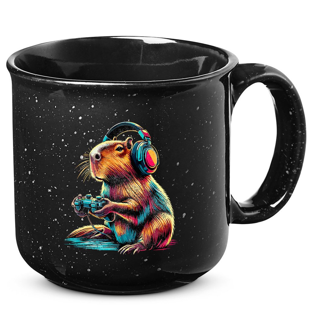 Capybara Funny Video Games Capybara 15oz Campfire Ceramic Mug