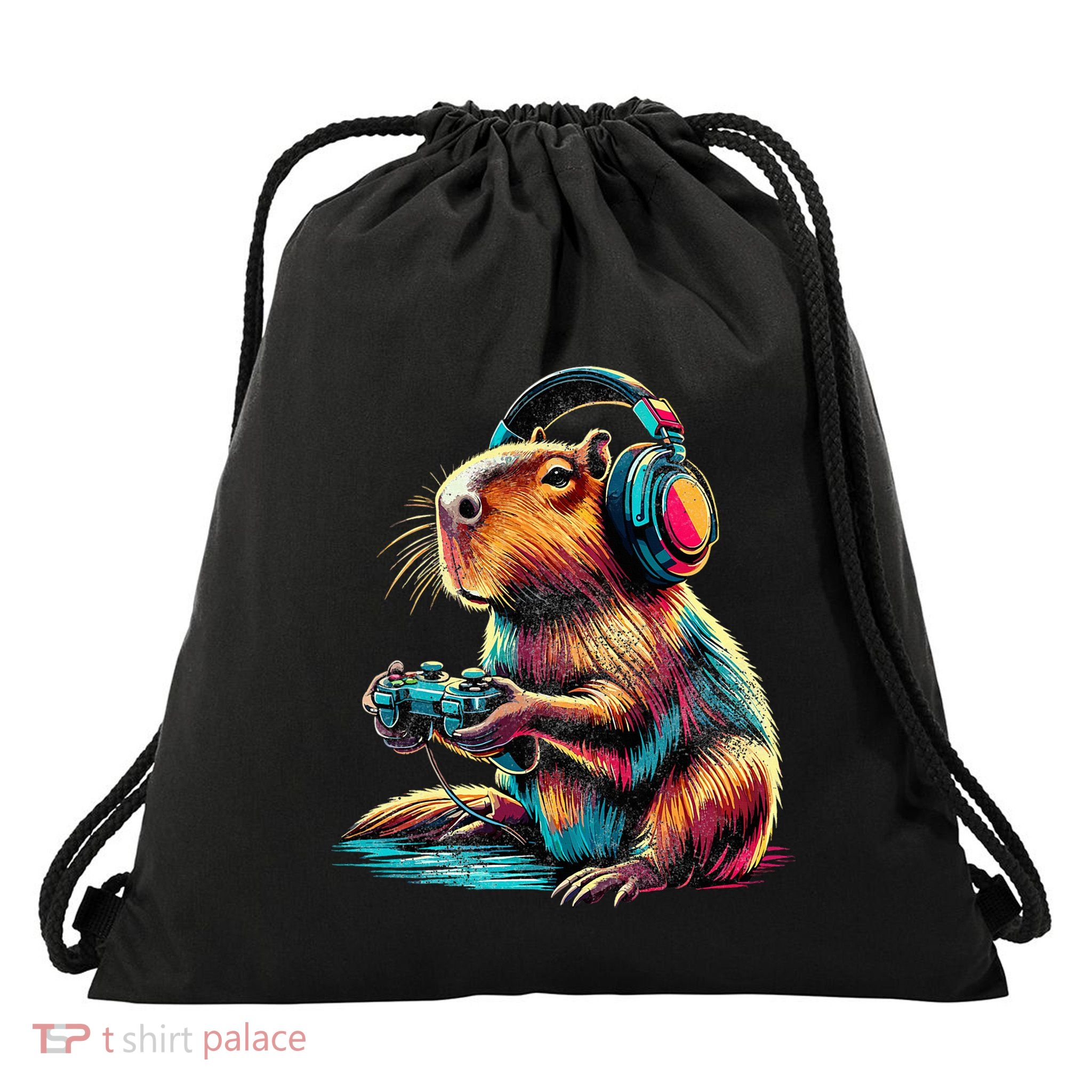 Capybara Funny Video Games Capybara Drawstring Bag