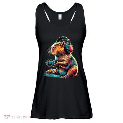 Capybara Funny Video Games Capybara Ladies Essential Flowy Tank