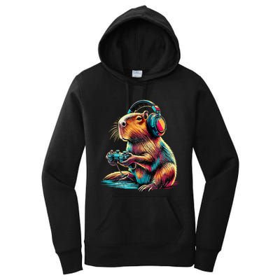Capybara Funny Video Games Capybara Women's Pullover Hoodie