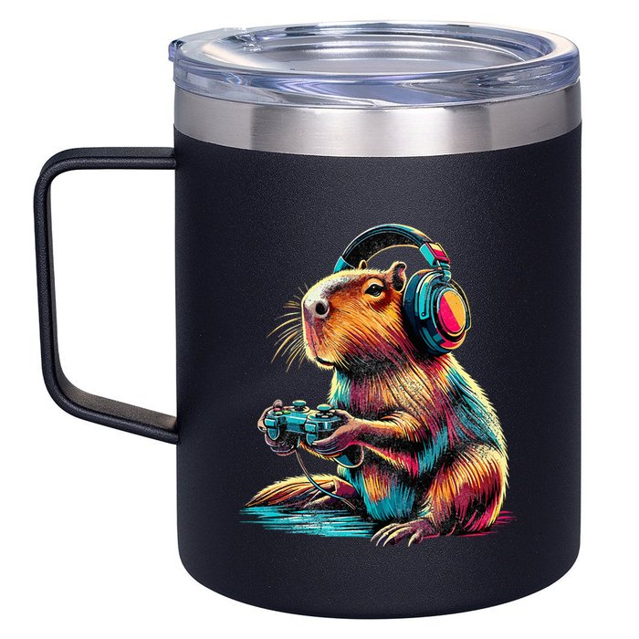 Capybara Funny Video Games Capybara 12oz Stainless Steel Coffee Mug