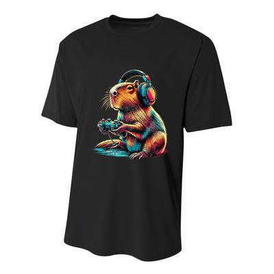 Capybara Funny Video Games Capybara Youth Performance Sprint T-Shirt