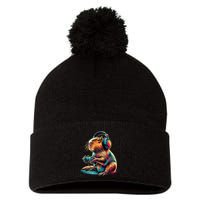 Capybara Funny Video Games Capybara Pom Pom 12in Knit Beanie