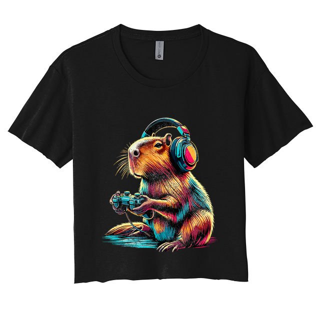 Capybara Funny Video Games Capybara Crop Top