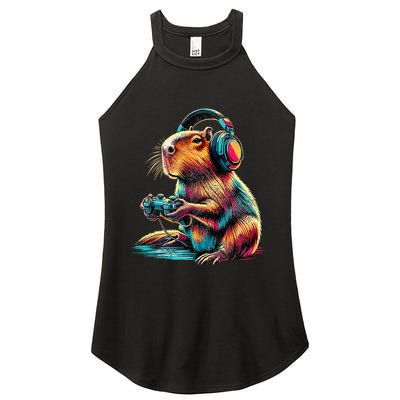Capybara Funny Video Games Capybara Women's Perfect Tri Rocker Tank