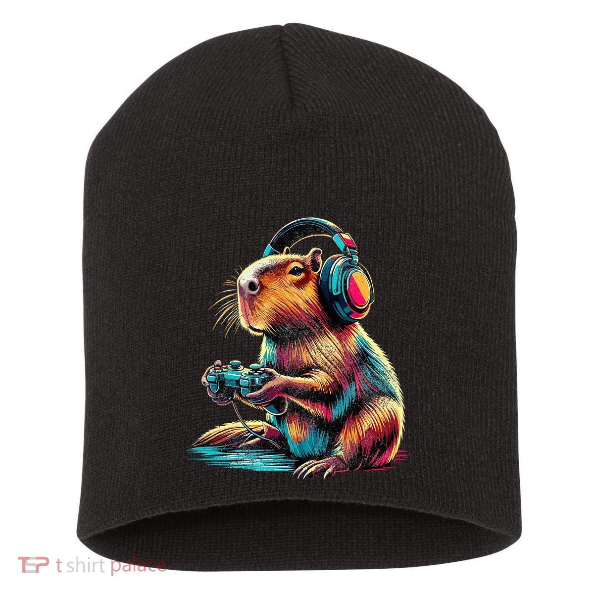 Capybara Funny Video Games Capybara Short Acrylic Beanie