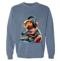 Capybara Funny Video Games Capybara Garment-Dyed Sweatshirt