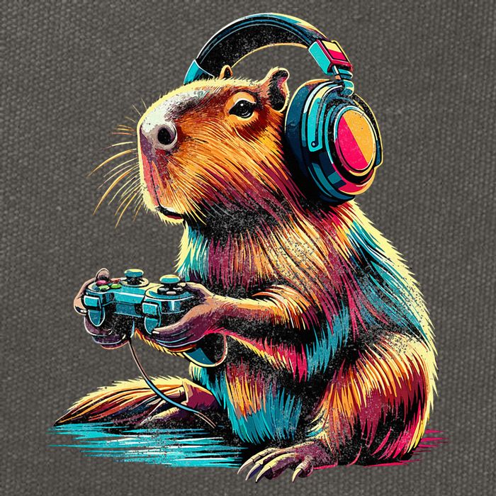 Capybara Funny Video Games Capybara Cotton Canvas Backpack