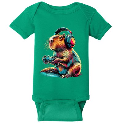 Capybara Funny Video Games Capybara Baby Bodysuit