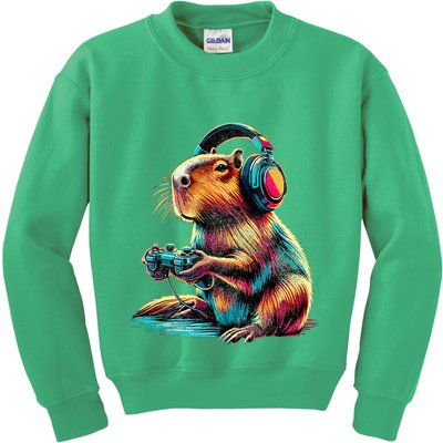 Capybara Funny Video Games Capybara Kids Sweatshirt