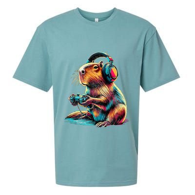 Capybara Funny Video Games Capybara Sueded Cloud Jersey T-Shirt